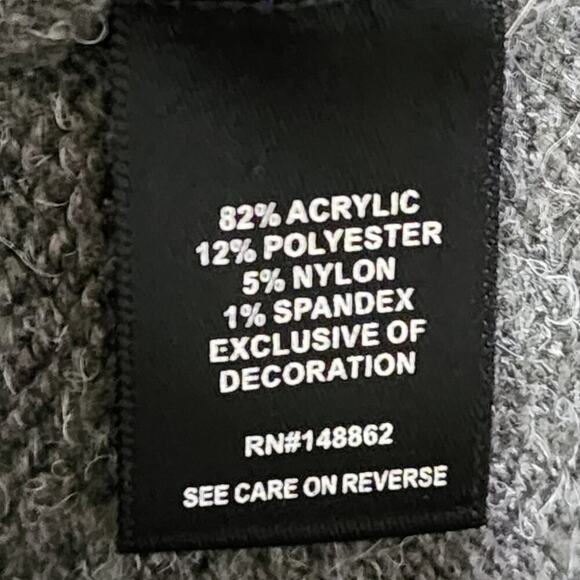 Torrid Long Sleeve Drop Shoulder Sequin Cardigan Sweater Duster Gray size 0 2X - Picture 8 of 10